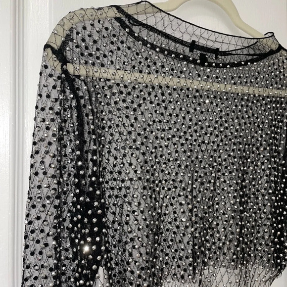 HONEY Kylie Long Sleeve Embellished Crop Top - Picture 2 of 3